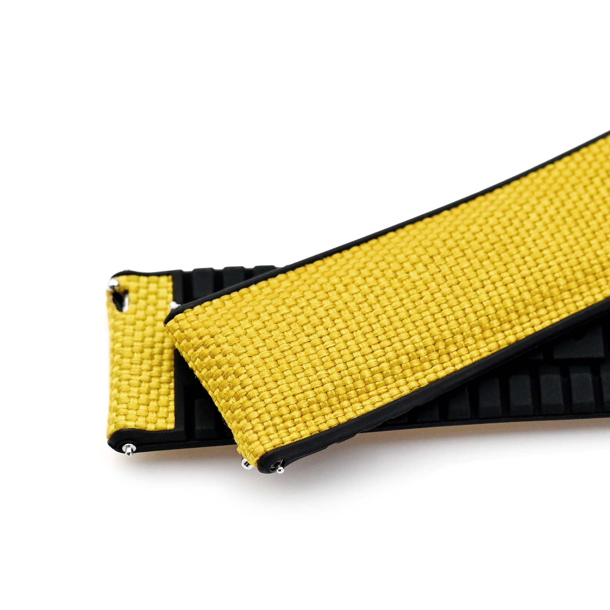 Yellow Sailcloth FKM Quick Release Rubber Watch Band | Strapcode