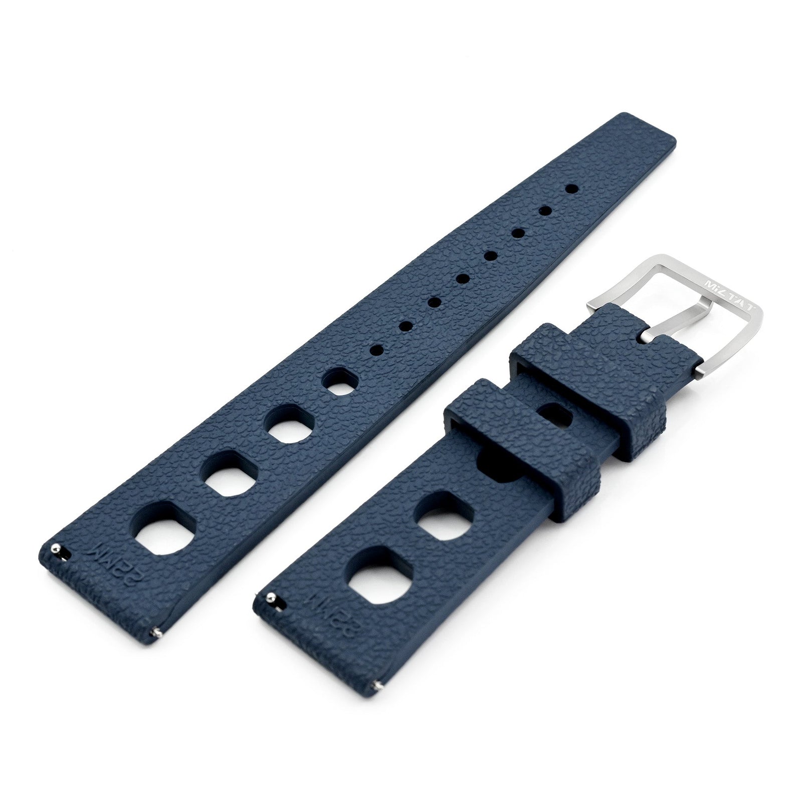 20mm or 22mm FKM36 Navy Blue Large Holes Rally FKM Quick Release Rubber watch band Strapcode watch bands