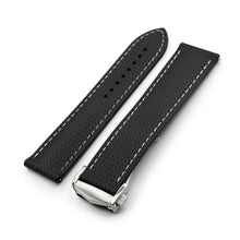 Black FKM37 Rubber Q.R. Deployant Watch Band, 20mm or 22mm Strapcode watch bands