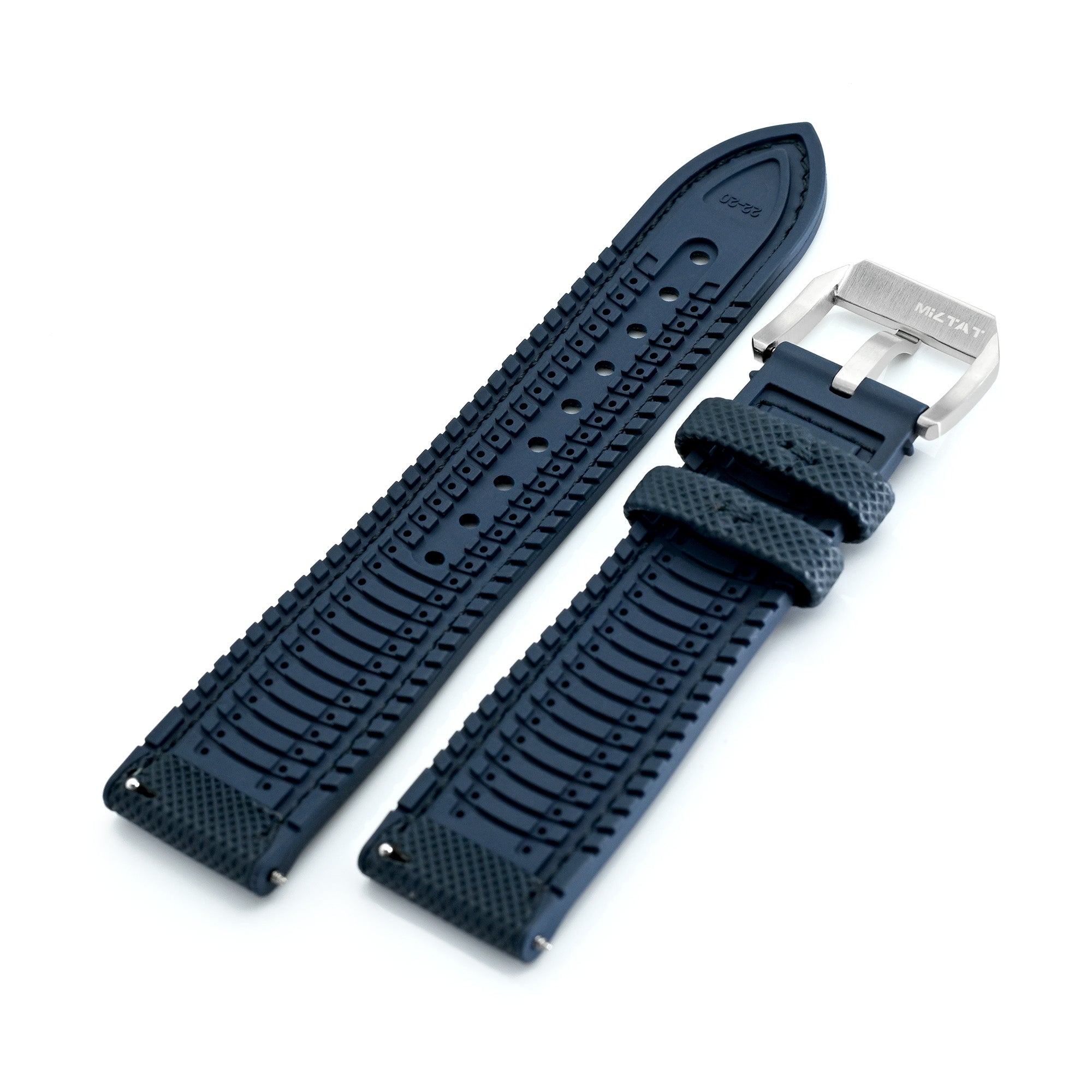 FKM38 Navy Blue FKM Quick Release Rubber Watch Band | Strapcode