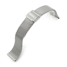Bracelet montre maille milanaise effilée à dégagement rapide, 18mm, 19mm, 20mm, 21mm ou 22mm, finition brossée