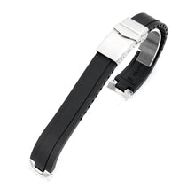 20mm Crafter Blue - MX03-117 Black FKM Rubber Strap With End Links compatible with Seiko Alpinist SARB017 Strapcode watch bands