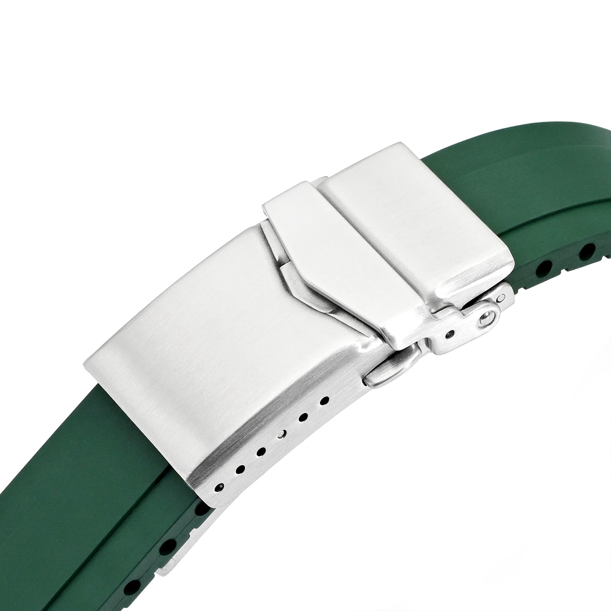 20mm Crafter Blue FKM Strap with Curved End Links For Seiko