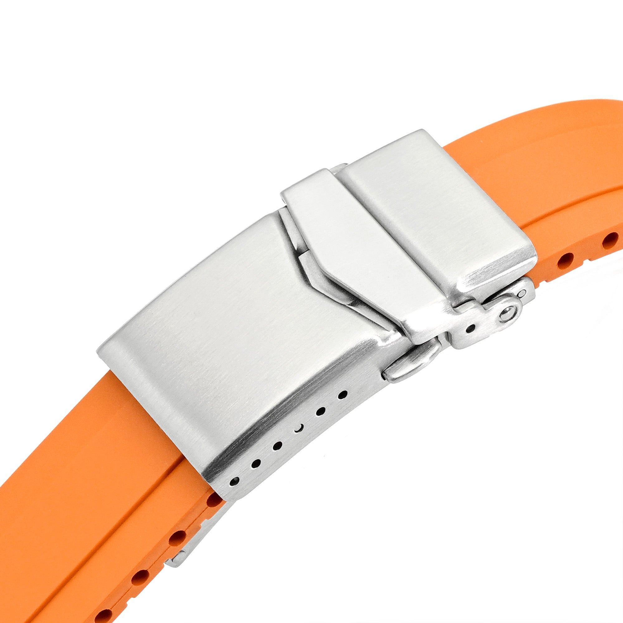 20mm Crafter Blue FKM Strap with Curved End Links For Seiko