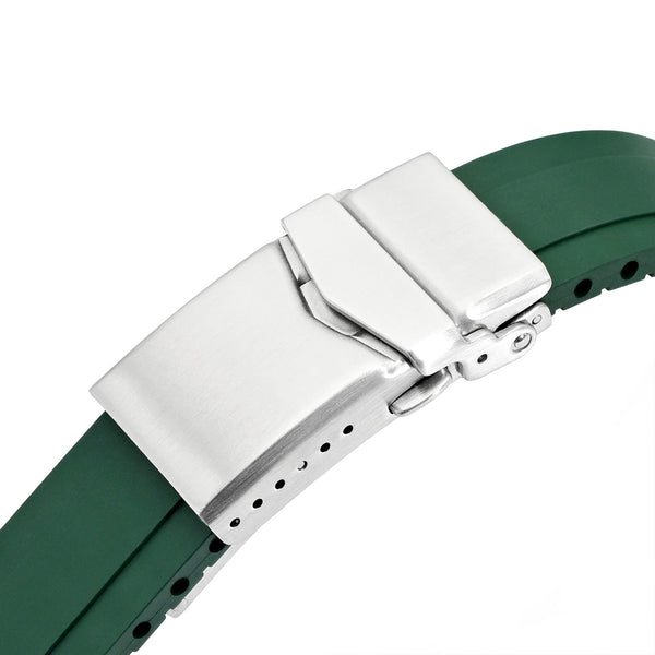 20mm Crafter Blue FKM Strap with Curved End Links For Hamilton