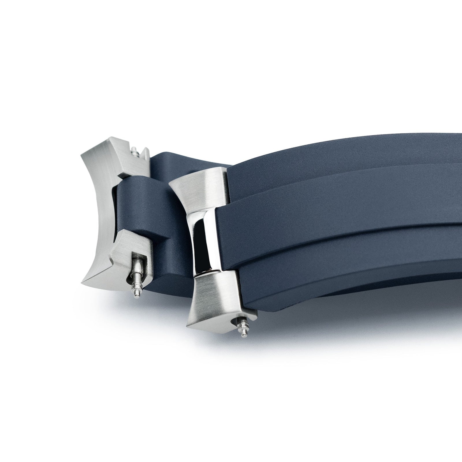 21mm Crafter Blue FKM Strap with Curved End Links For Seiko