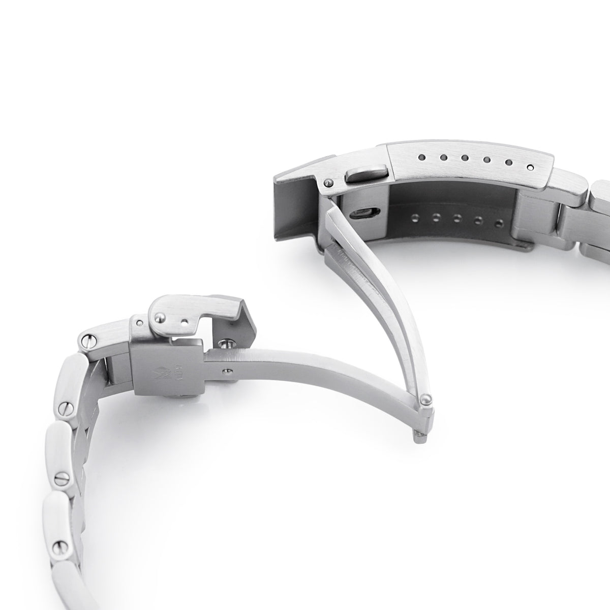 20mm Super Boyer Watch Band for RX SUB 5512, 316L Stainless Steel Brushed V-Clasp