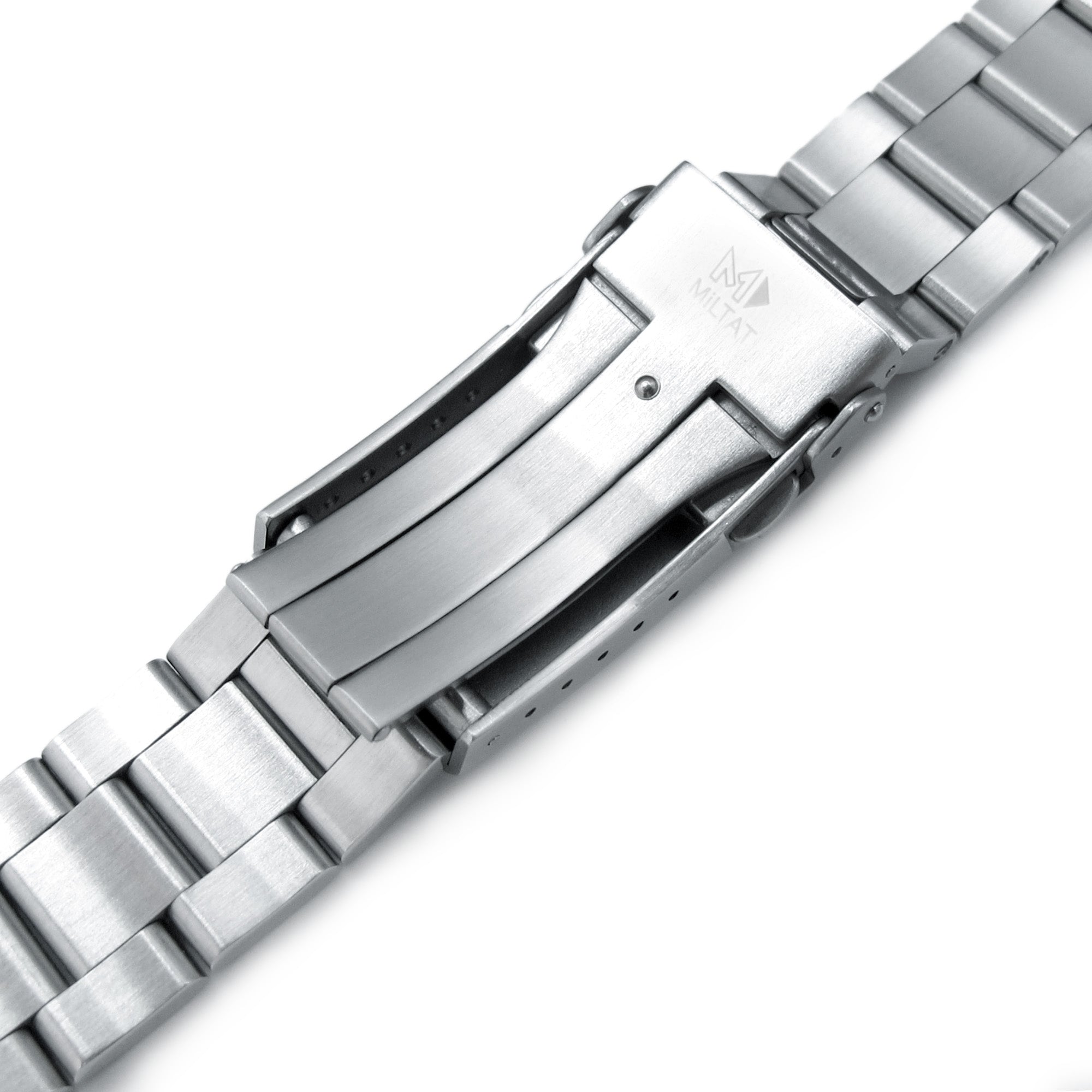 20mm レトロシェーバーブレード QR 時計バンド ストレートエンド クイックリリース、316L ステンレススチール ブラッシュドVクラスプ