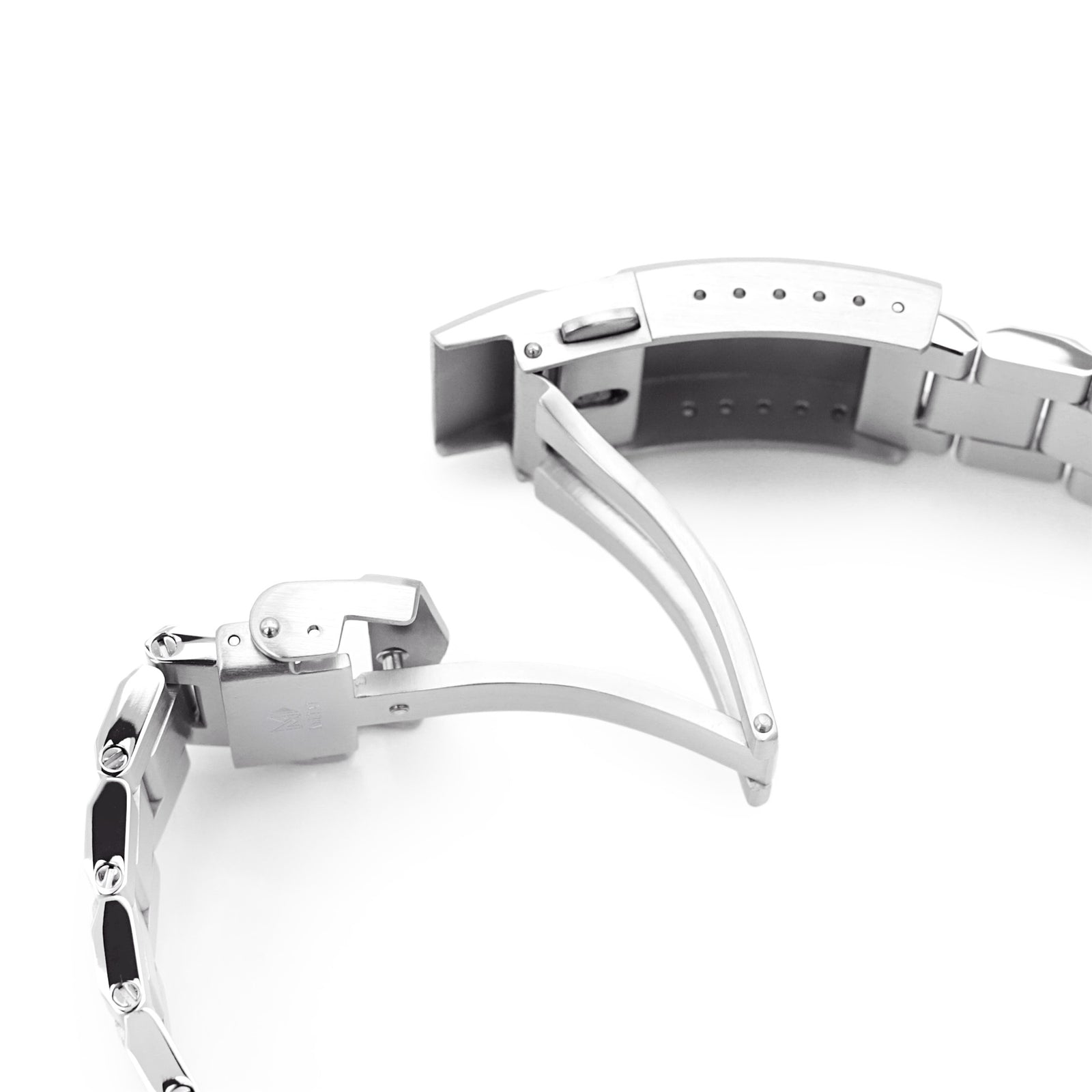 Bracelet Hexad II 20mm compatible avec Omega Seamaster 41mm, acier inoxydable 316L, boucle V brossée