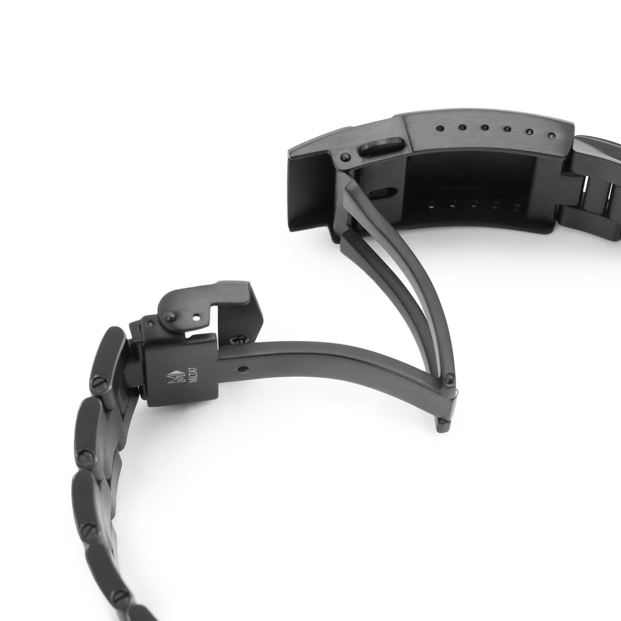 20mm Super-O Boyer Uhrenarmband mit geradem Ende, 316L Edelstahl mit diamantähnlicher Kohlenstoffbeschichtung (DLC-Beschichtung) V-Verschluss 