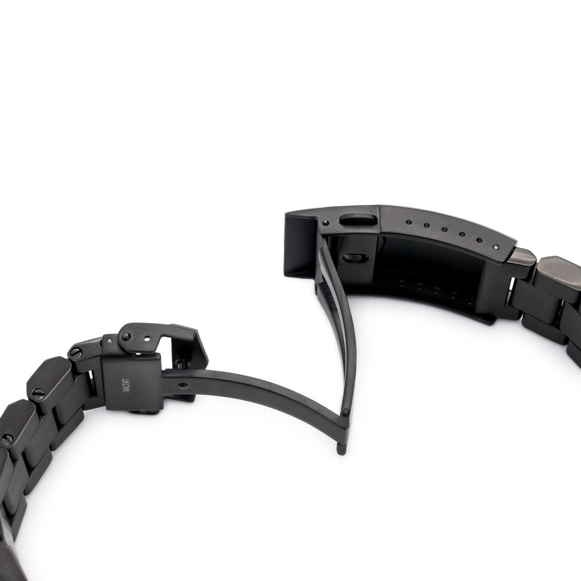 20mm Hexad-Uhrenarmband mit geradem Ende, 316L Edelstahl mit diamantähnlicher Kohlenstoffbeschichtung (DLC-Beschichtung) V-Verschluss 
