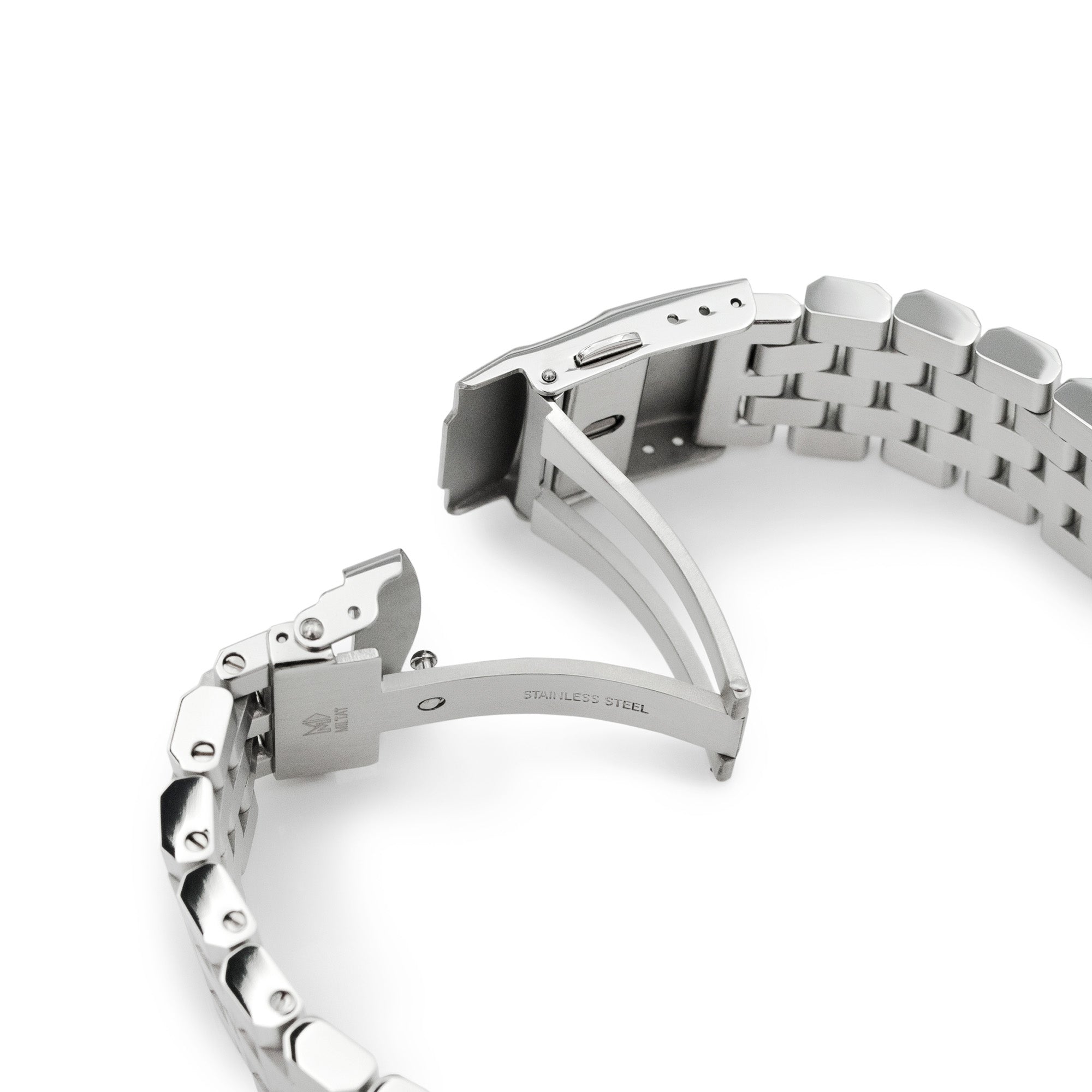 20mm Super Engineer II Uhrenarmband für Seiko Sumo SBDC001 SBDC031 SBDC081, Edelstahl - Gebürstet, Taucherverschluss 