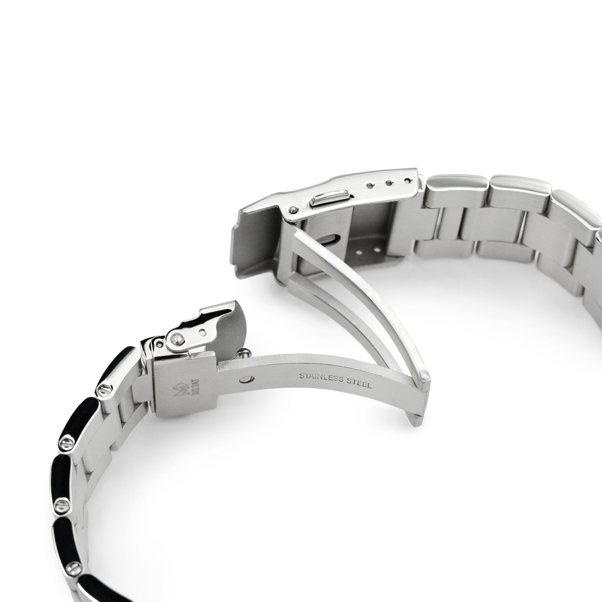 22 mm Super-O Boyer Watch Band Fine dritta, acciaio inossidabile 316L spazzolato