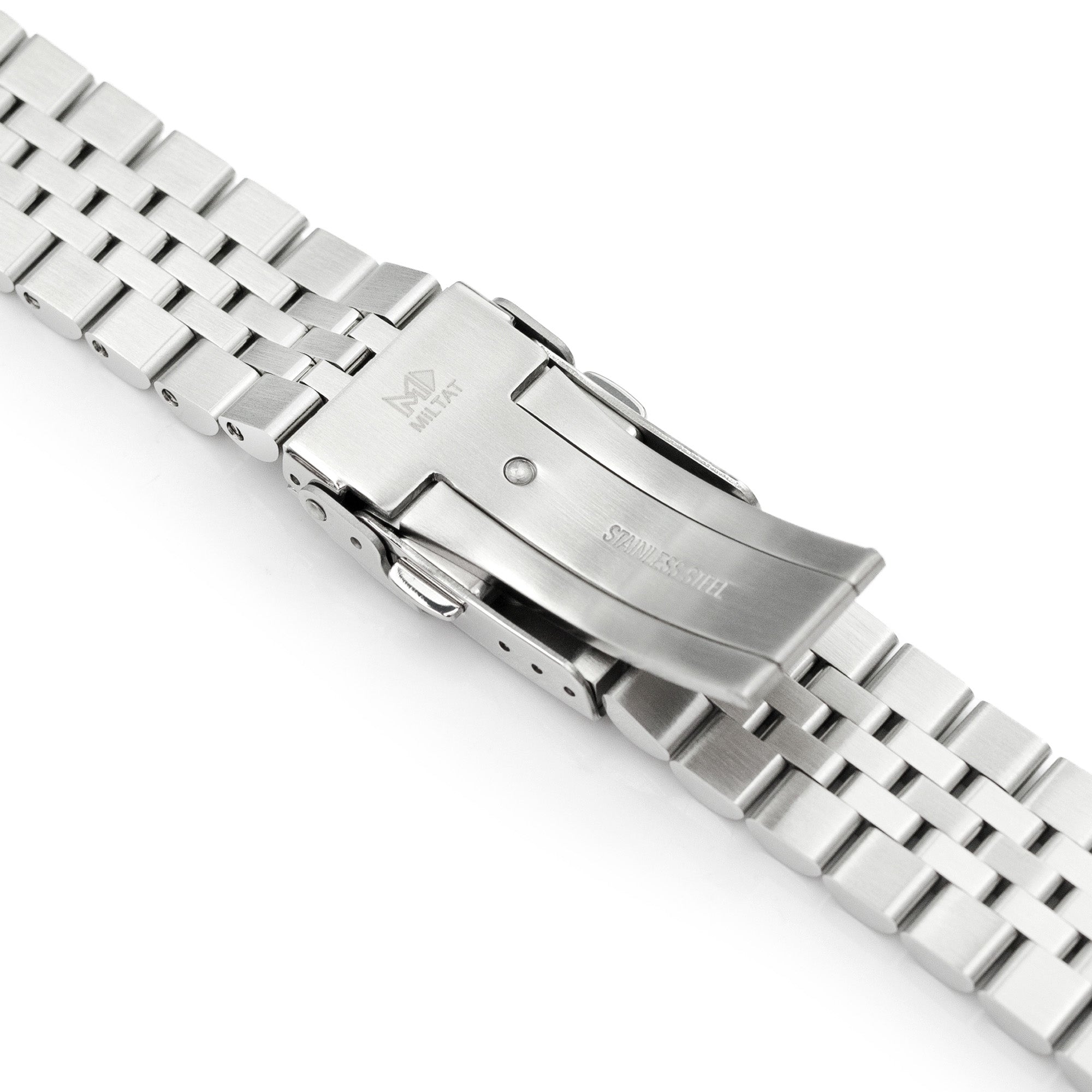 22mm Super-J Louis JUB Watch Band Straight End, 316L Stainless Steel Diver Clasp