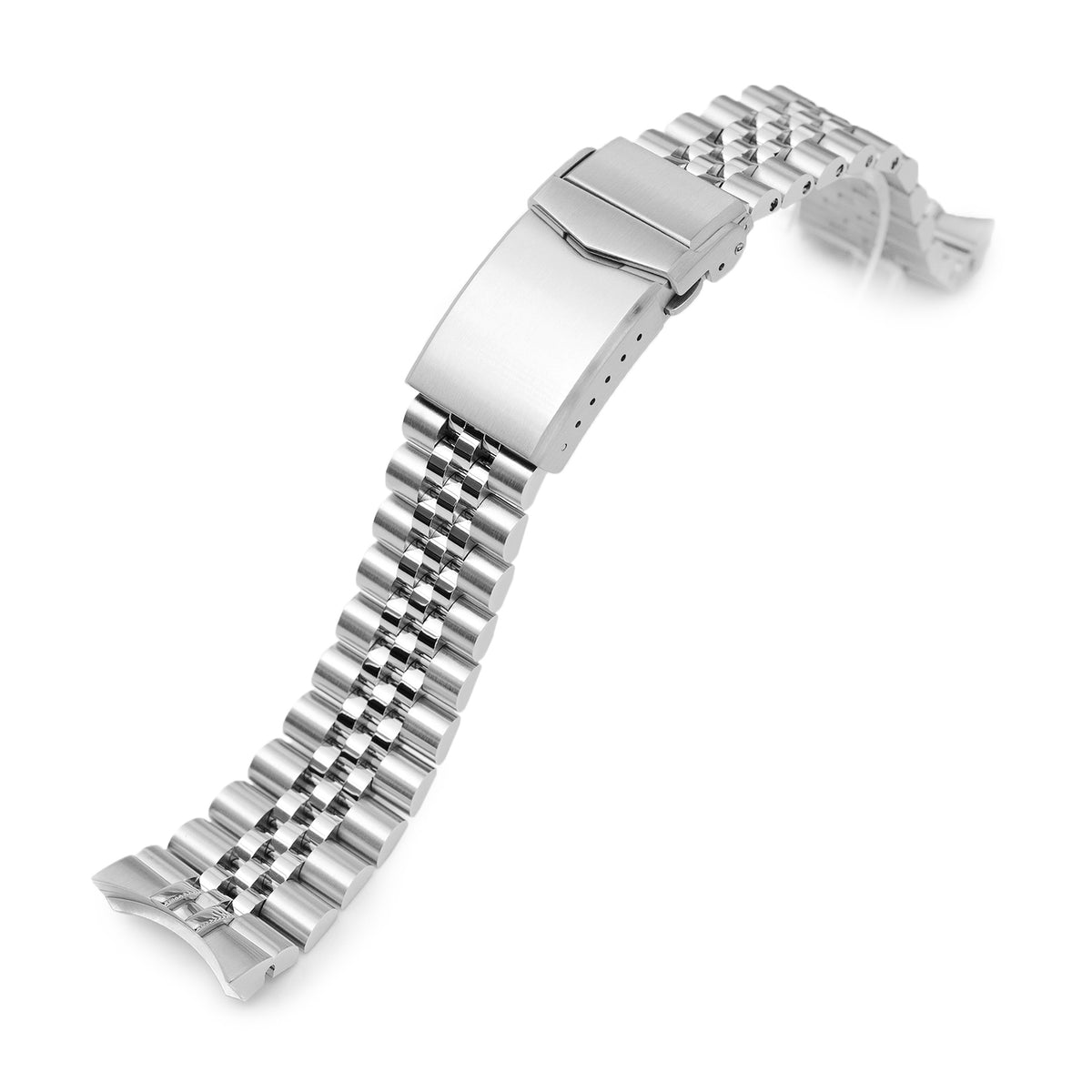 22mm Super-J Louis JUB Watch Band compatible with Orient Kamasu, 316L Stainless Steel Brushed V-Clasp