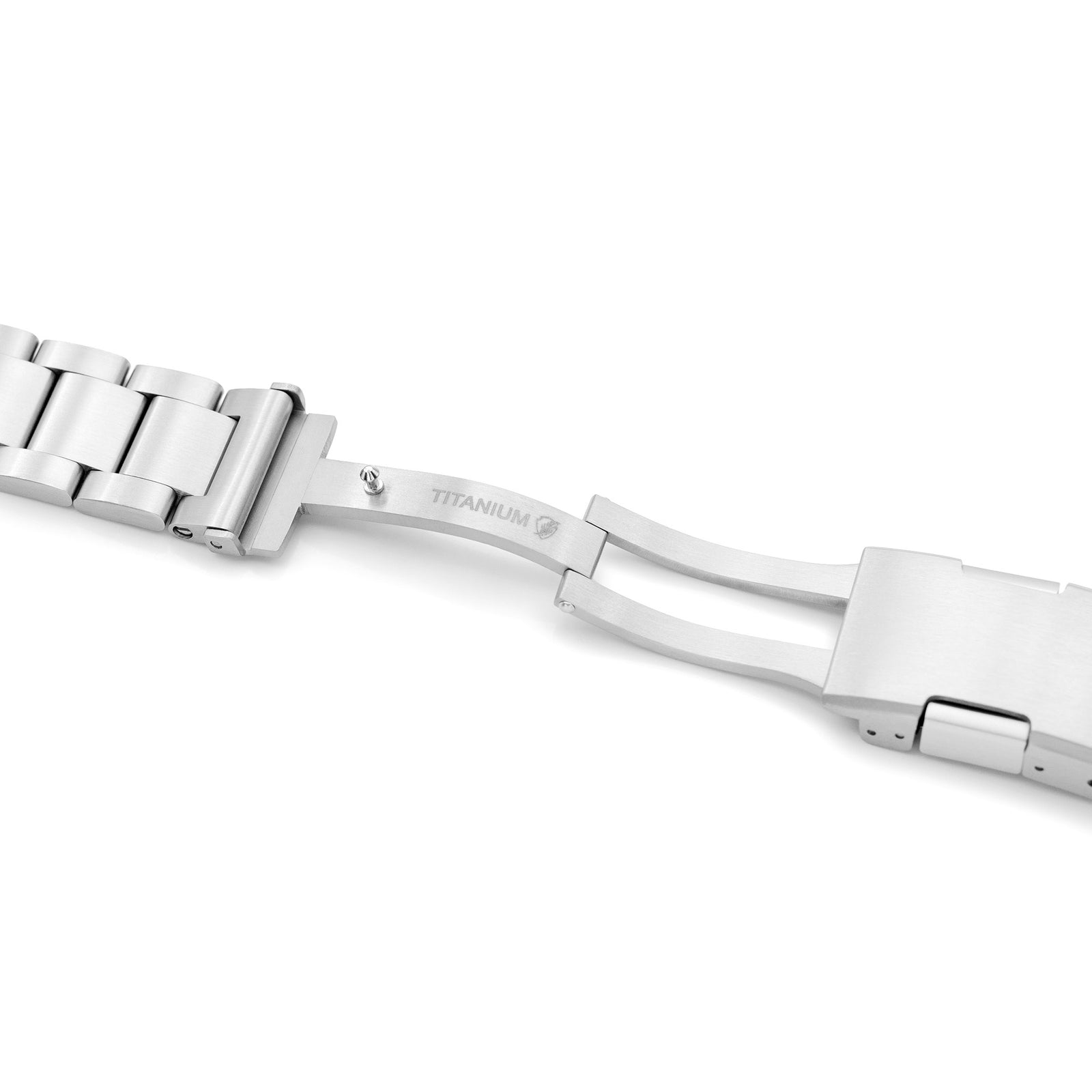 Cinturino orologio in titanio Super-O2 QR 20mm o 22mm, estremità dritte, sgancio rapido, fibbia Slinea satinata (Pull-Twist)