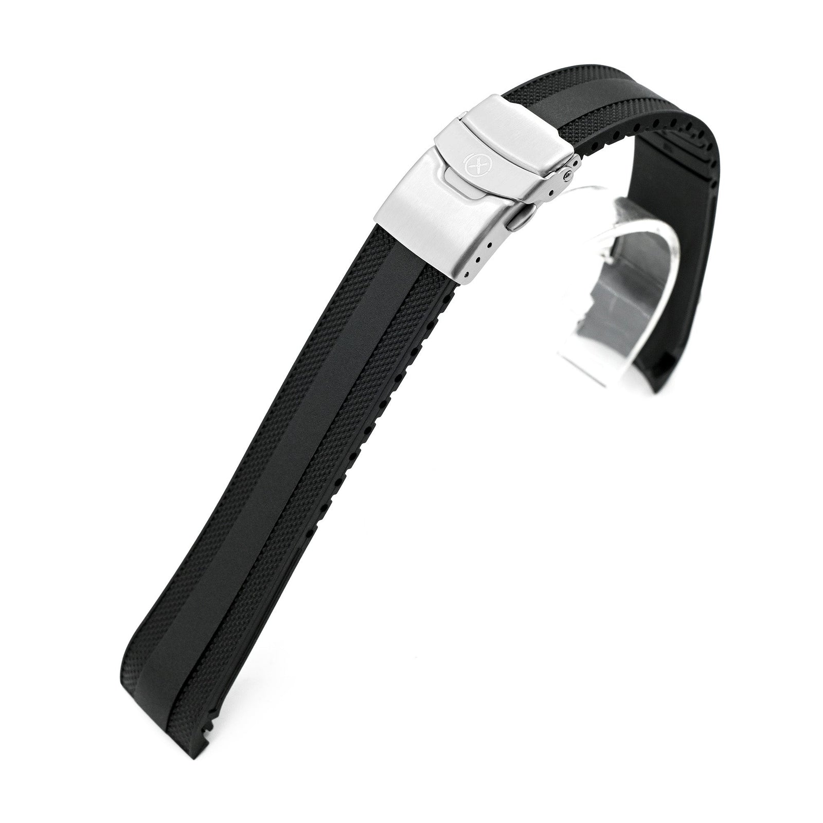 21mm StrapXPro - Black SMX02A Rubber Strap compatible with Seiko Speedtimer SSC911 Series Strapcode watch bands