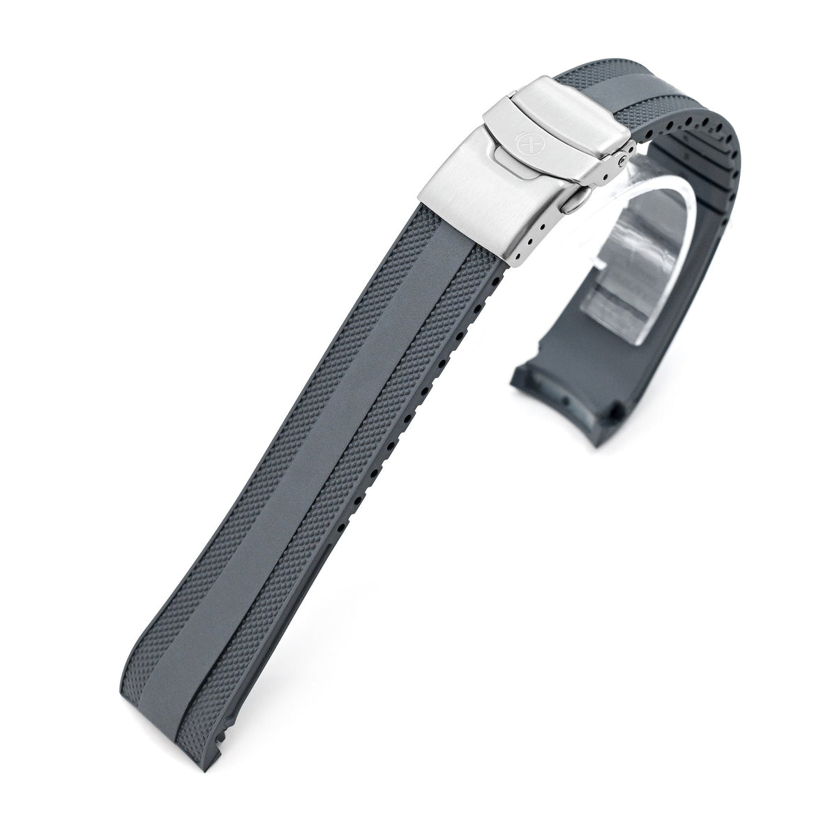 21mm StrapXPro - Grey SMX02A Rubber Strap compatible with Seiko Speedtimer SSC911 Series Strapcode watch bands