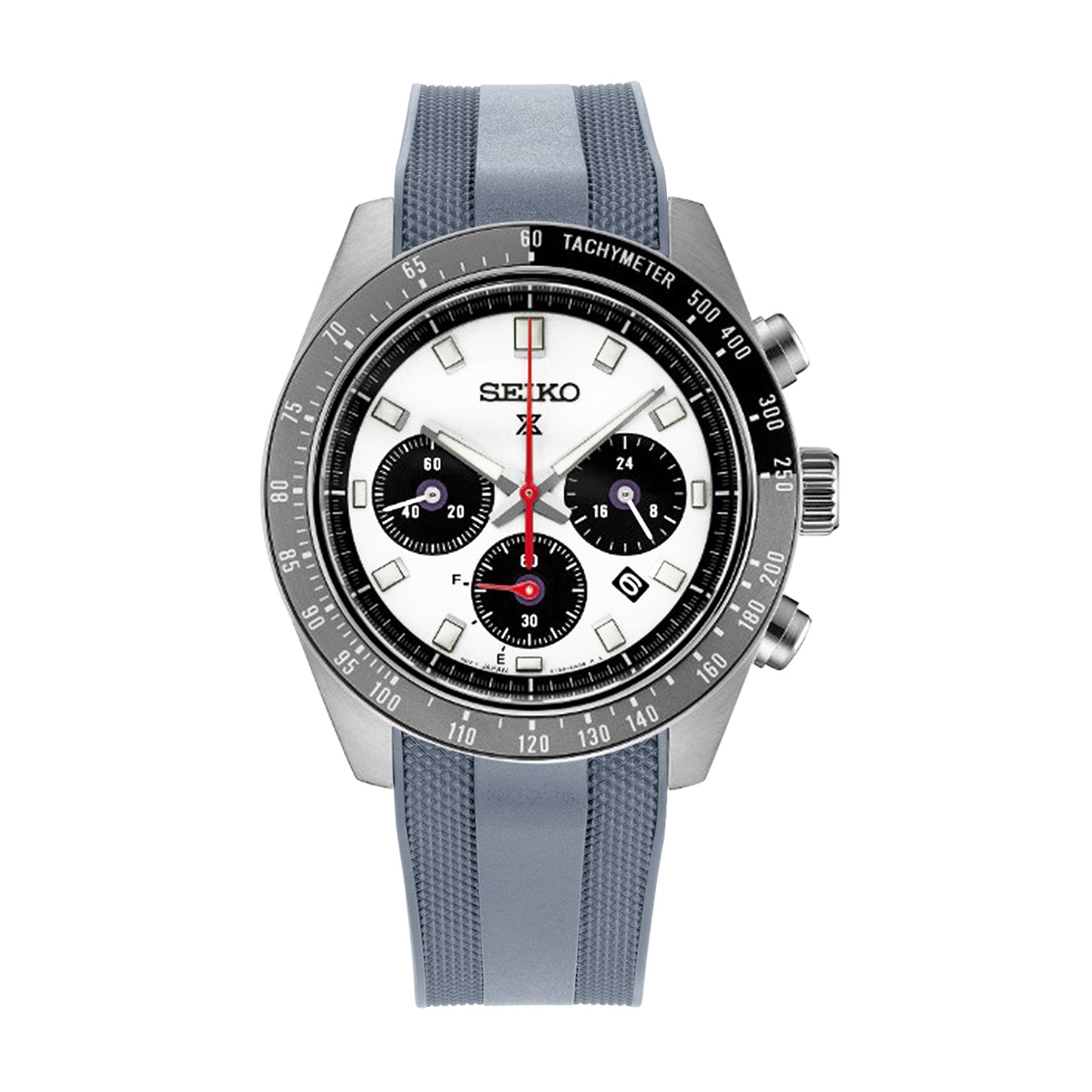 21mm StrapXPro - Grey SMX02A Rubber Strap compatible with Seiko Speedtimer SSC911 Series Strapcode watch bands
