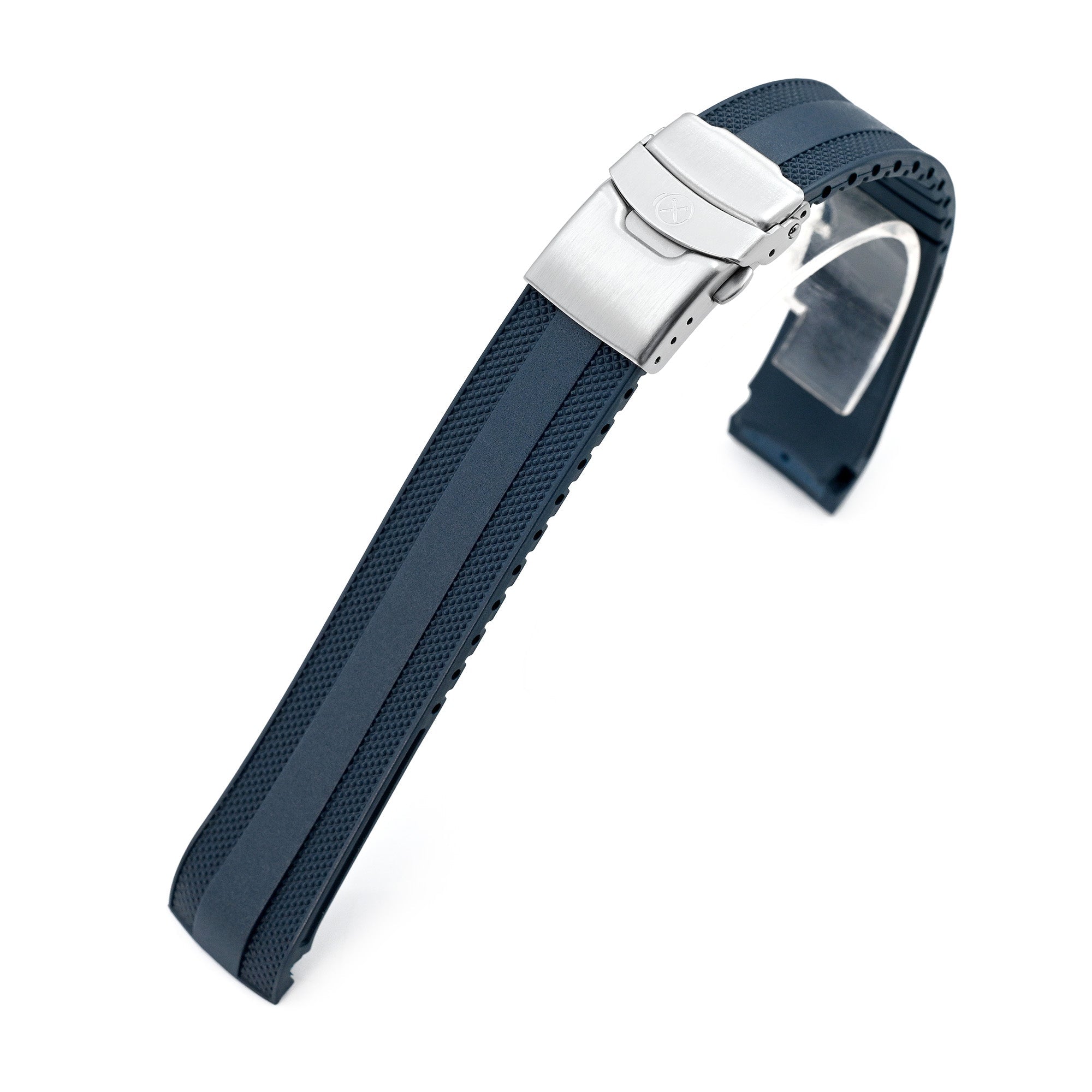 StrapXPro - Navy Blue SMX03A Rubber Strap compatible with Seiko Speedtimer SSC813 Series Strapcode watch bands