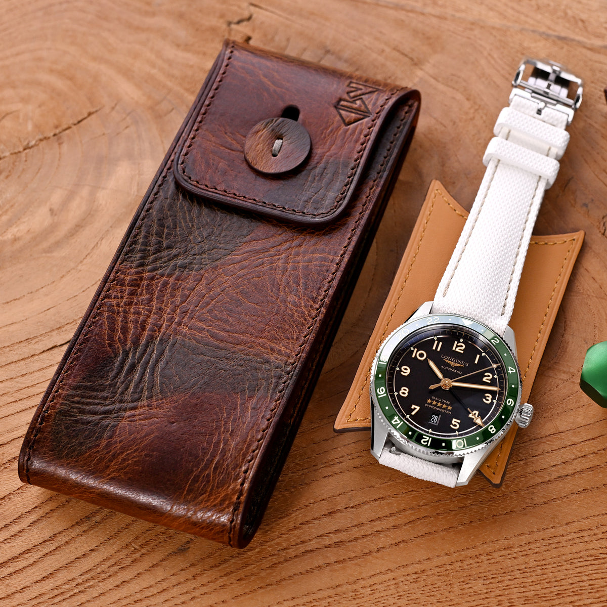 MT-3 Italian Leather Watch Pouch in Camo Pattern for Watch Strap
