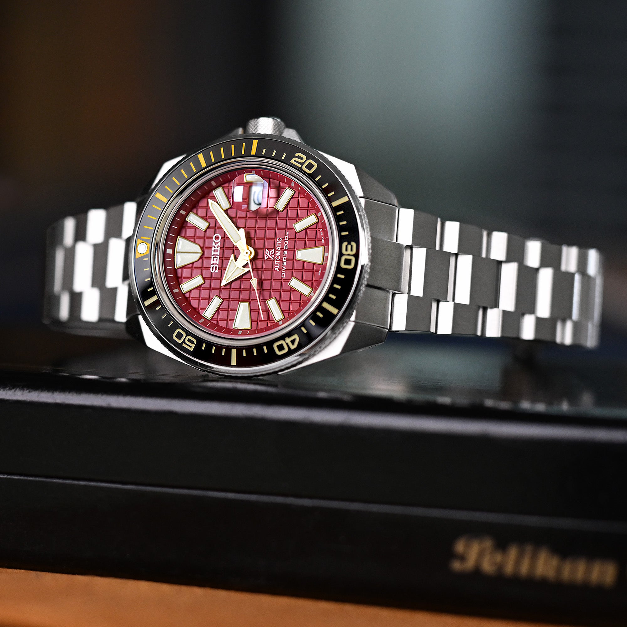 Cinturino Hexad 22mm per Seiko King Samurai SRPE33 SRPE37 SRPF79, Acciaio Inox Spazzolato, Chiusura V Diver