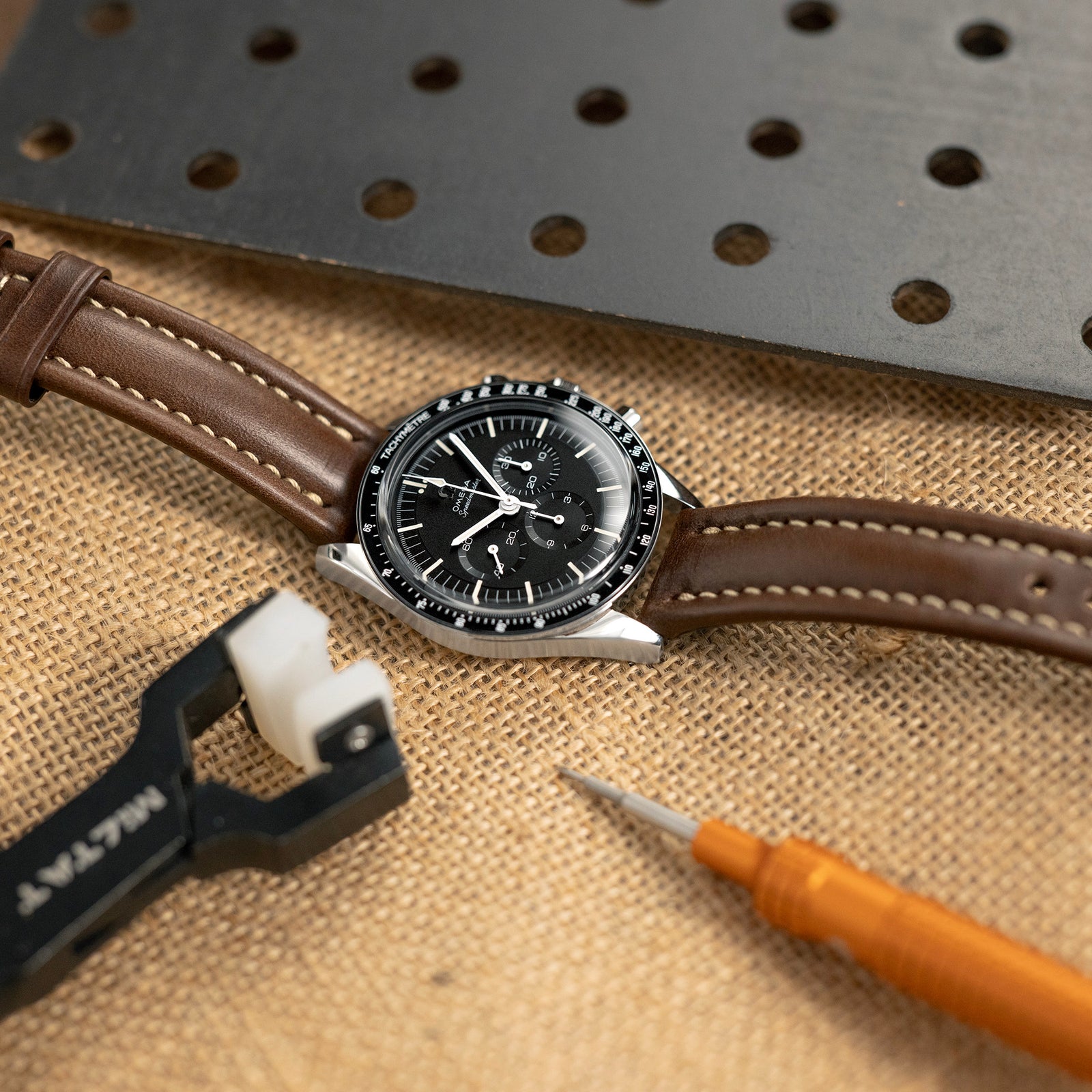 Aviator Style Quick Release Brown Horween Chromexcel Leather Watch Band 19mm, 20mm, 22mm or 23mm Strapcode watch bands
