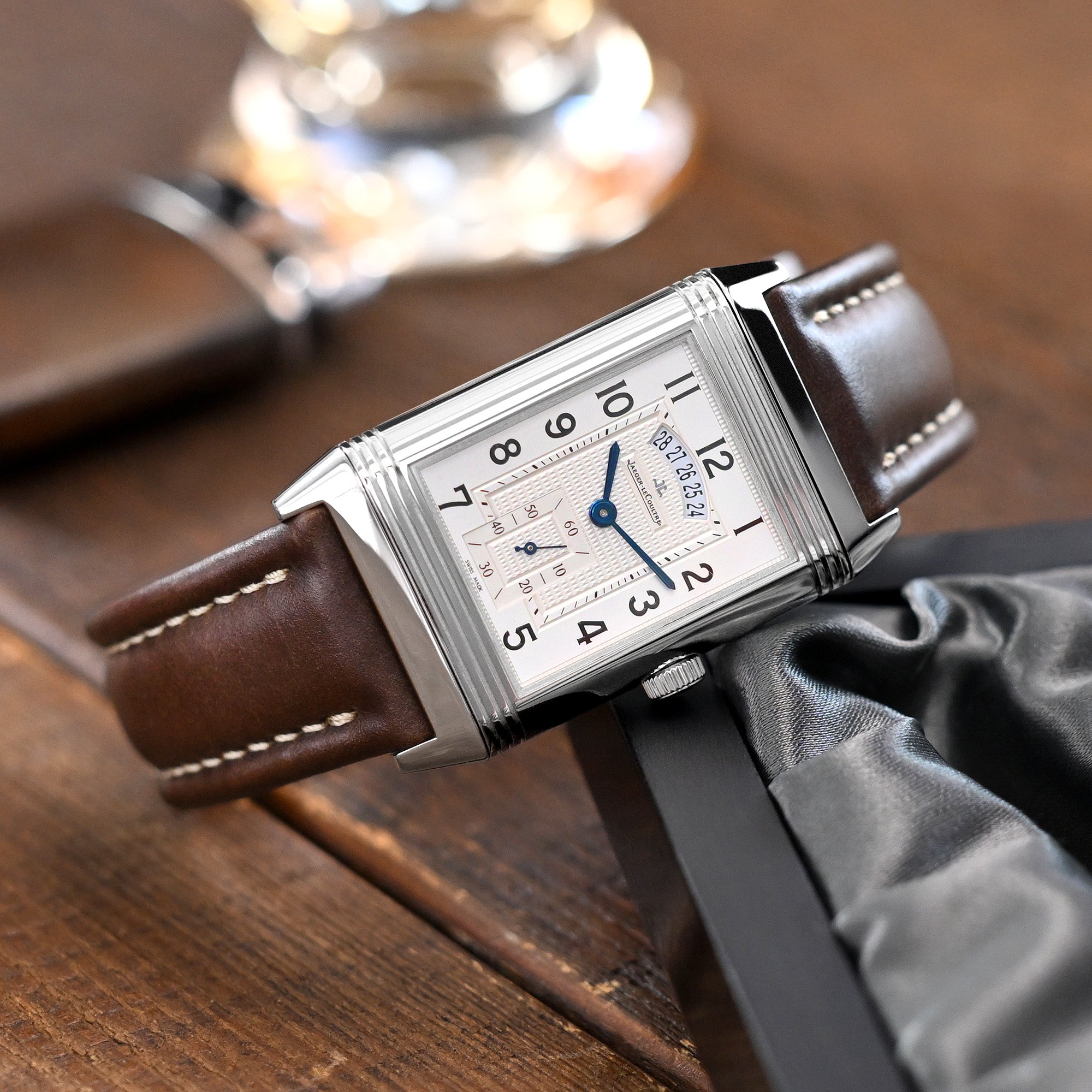 Aviator-Stil Schnellwechsel-Uhrenarmband aus braunem Horween Chromexcel Leder 19mm, 20mm, 22mm oder 23mm