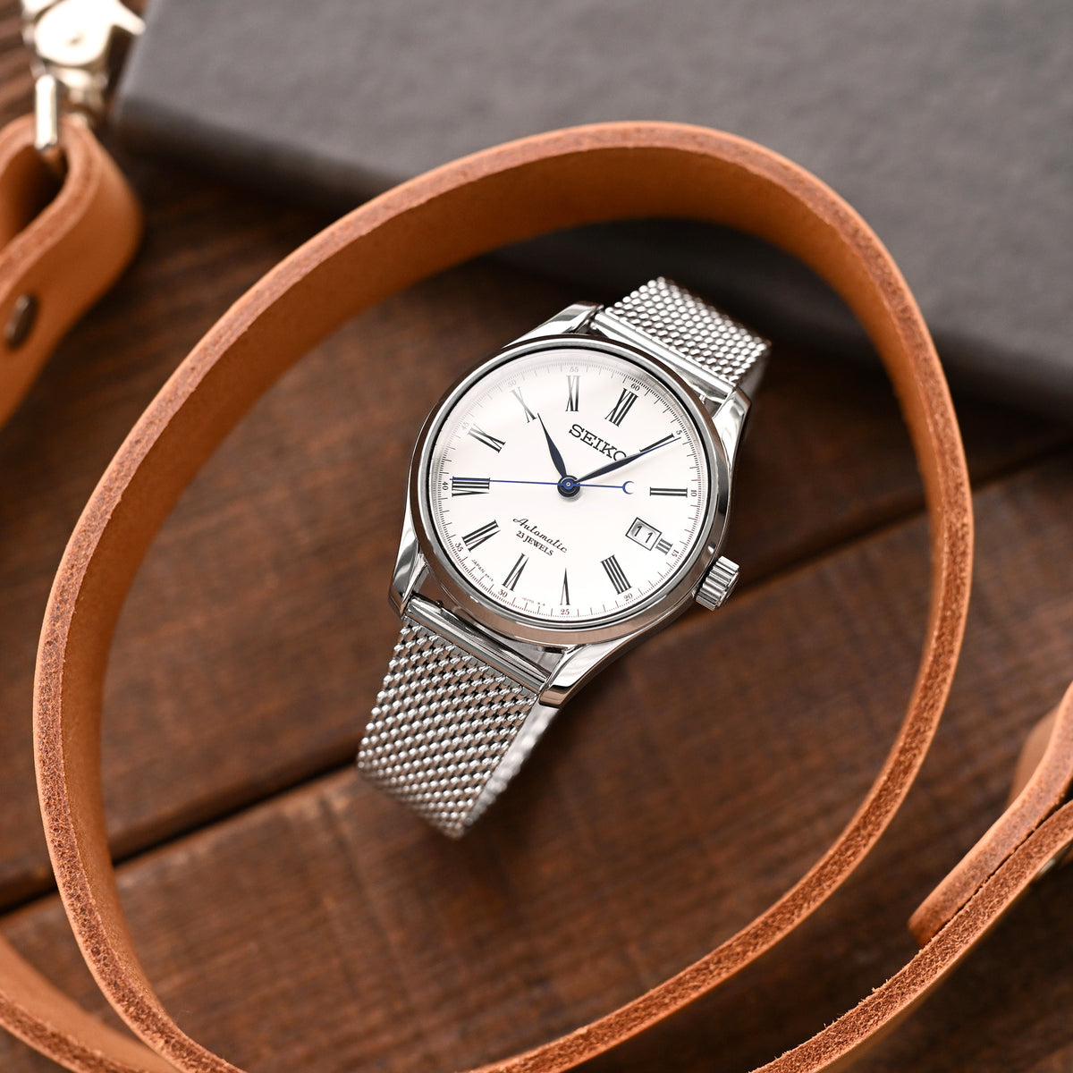 Quick Release Tapered Milanese Mesh Watch Band, 18mm, 19mm, 20mm, 21mm or 22mm, Polished