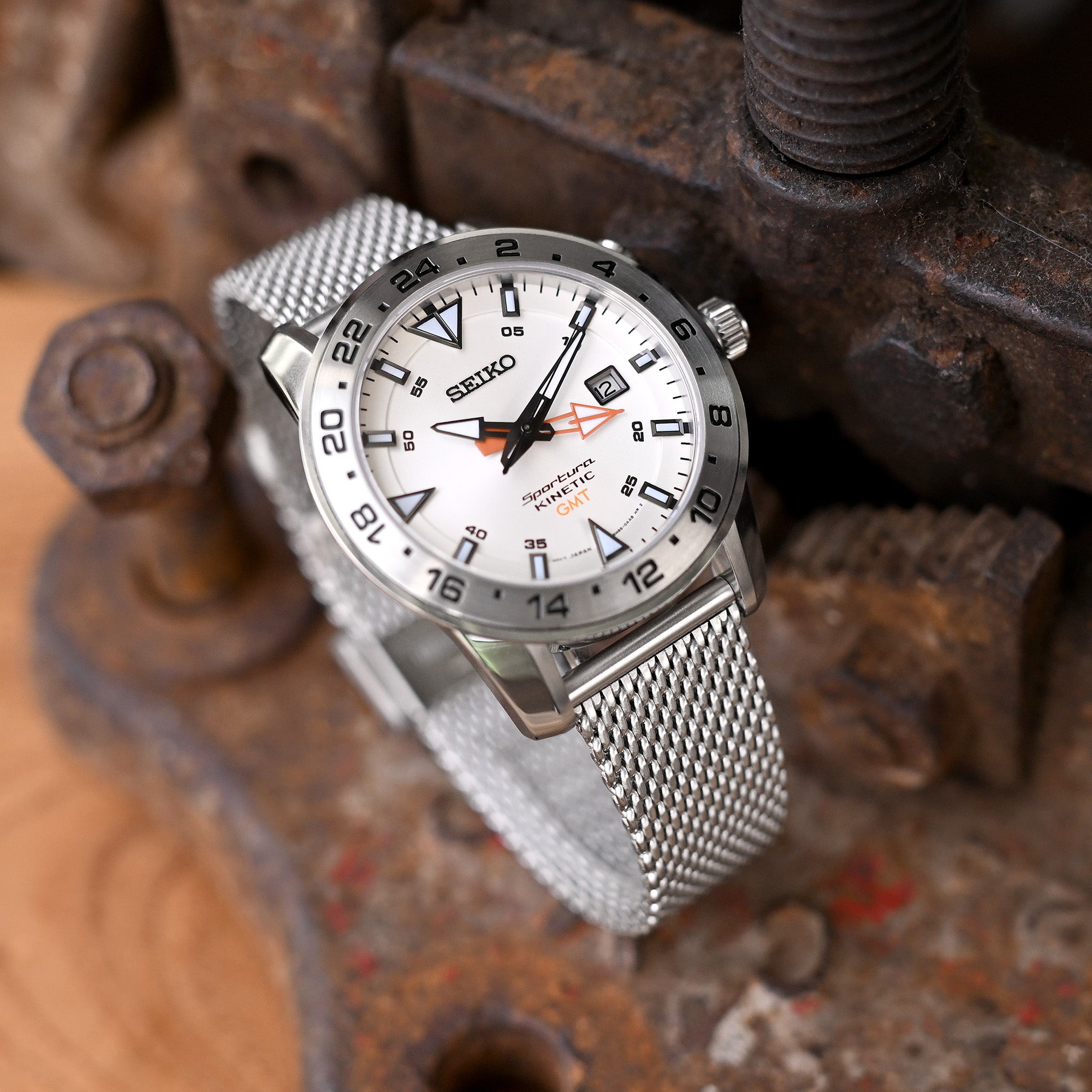 Quick Release Tapered Milanese Mesh Watch Band, 18mm, 19mm, 20mm, 21mm or 22mm, Brushed
