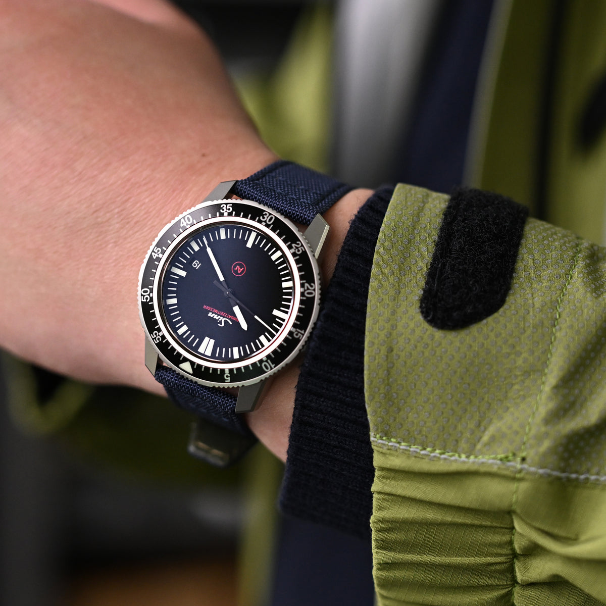 Q.RCorrea de reloj de tela azul marino con forro de cuero, 19 mm, 20 mm o 23 mm.