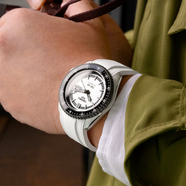 StrapXPro SX1A White Rubber Strap for Seiko 5 Sports 5KX GMT