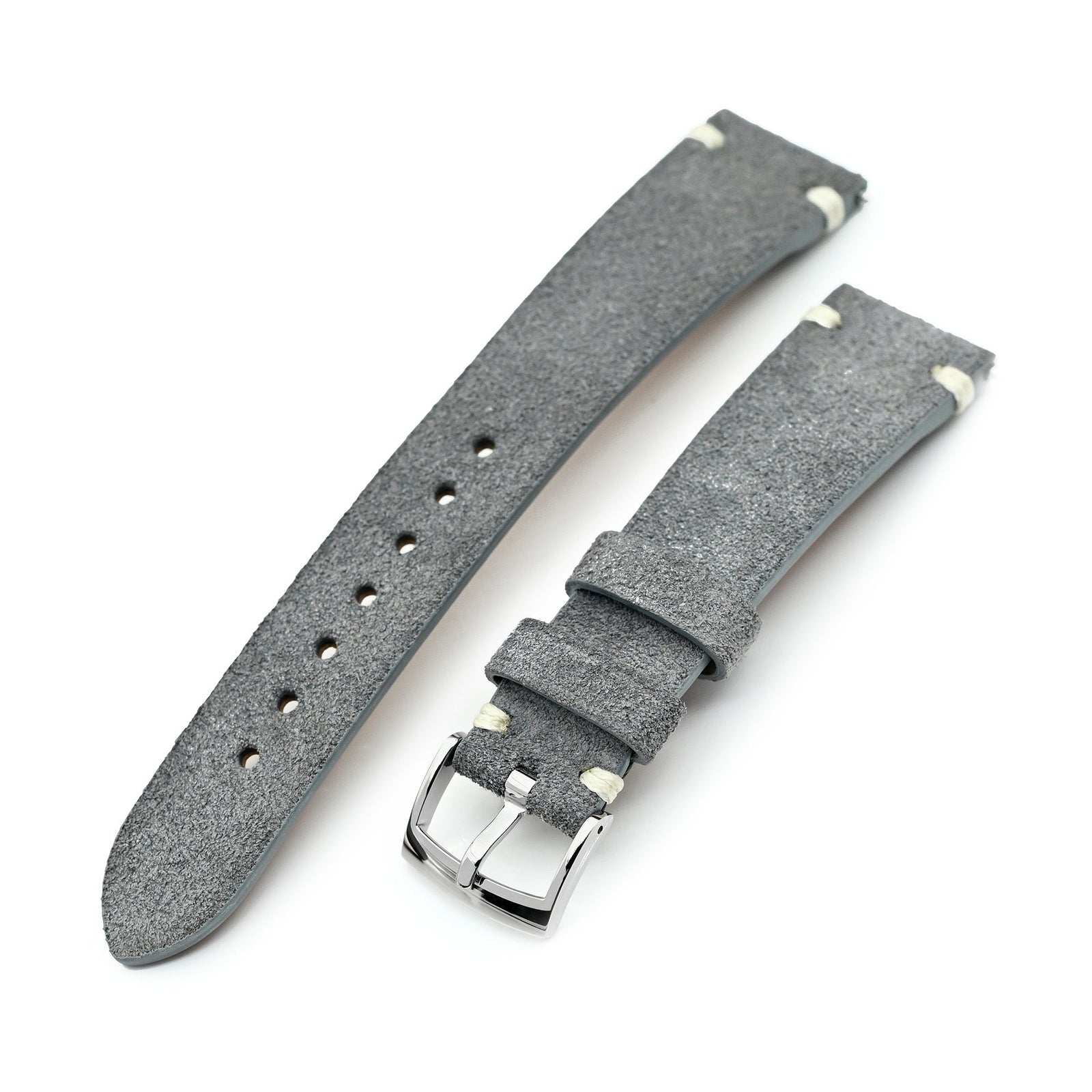 Dark Grey Italian Suede Leather Watch Strap | Quick Release