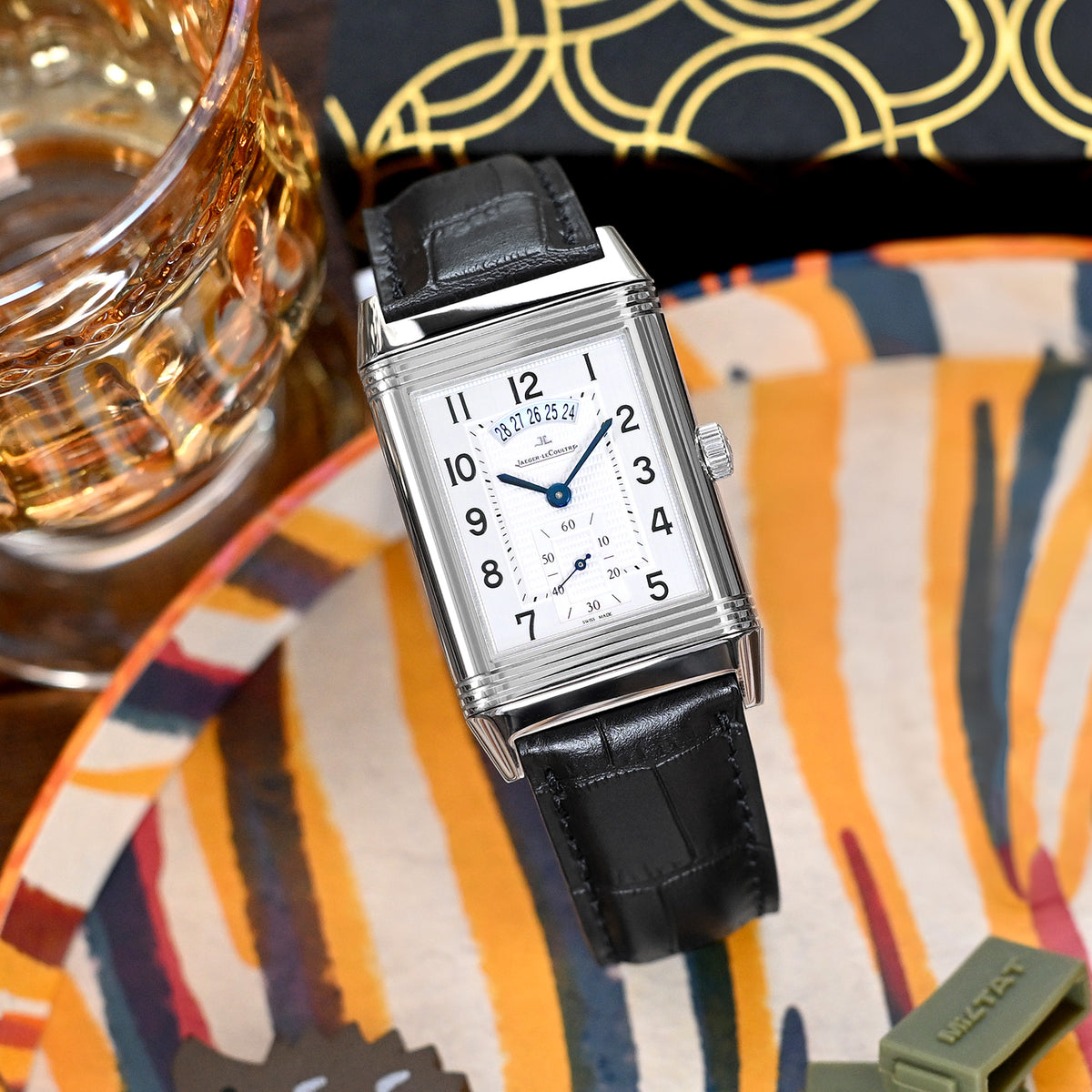 Q.R. 19mm, 20mm, 21mm or 22mm Black CrocoCalf (Italian Croco Grain)