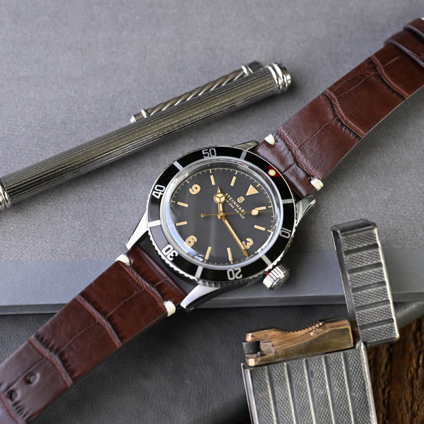 20mm, 21mm or 22mm MiLTAT Genuine American Alligator Square