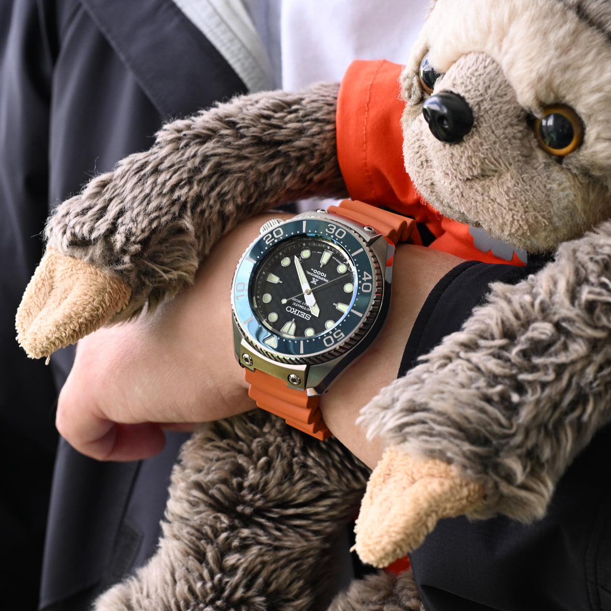 Q.R. Cinturino orologio Firewave Resilient FKM gomma curva, Arancione Bruciato 22mm