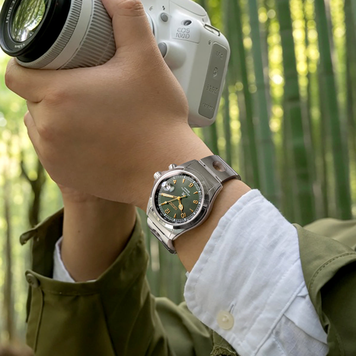 Bracelet montre Rollball II 20mm pour Seiko Alpinist SARB017 SPB155 SBEJ005 (compatible Hamilton Khaki H70455733), acier inoxydable brossé, fermoir plongeur baton