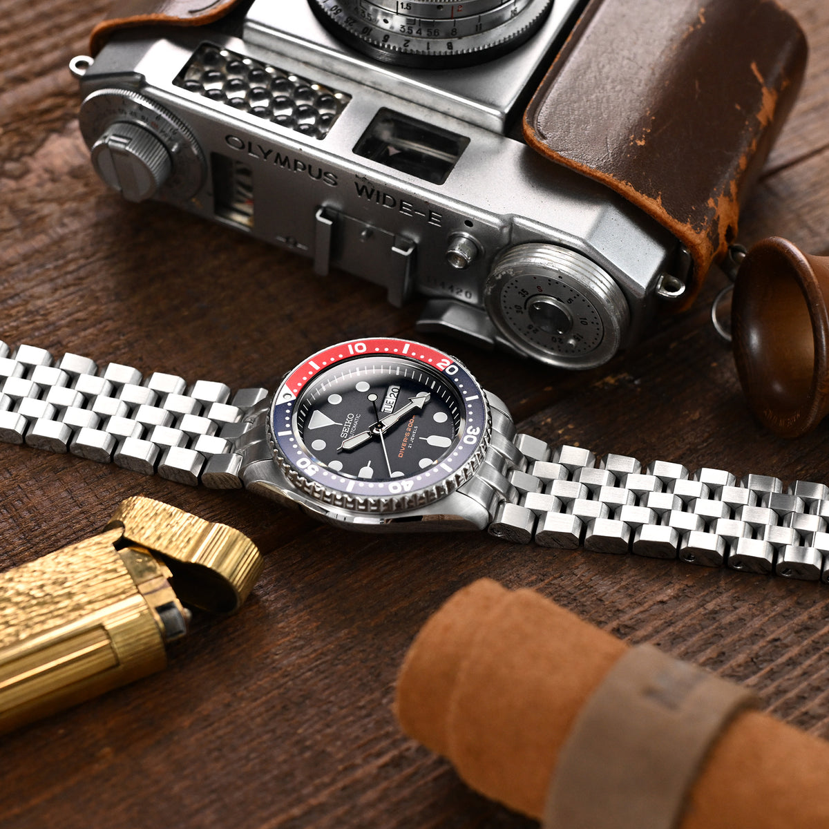 22mm Super Engineer II Stainless Steel Bracelet for Seiko SKX007