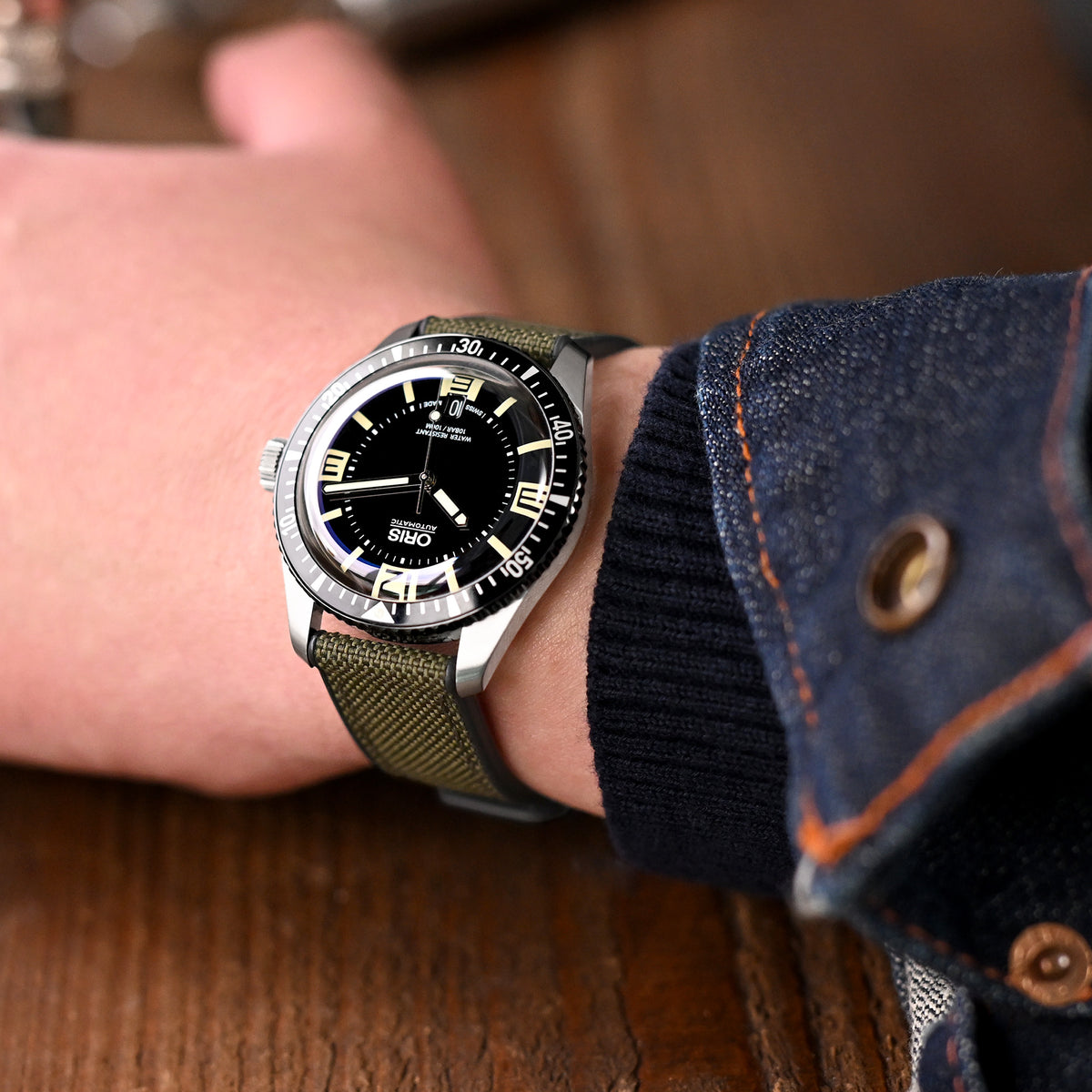 سوار ساعة رياضي هجين من قماش الشراع والمطاط FKM بإصدار سريع، أخضر، مقاس 20 مم أو 22 مم