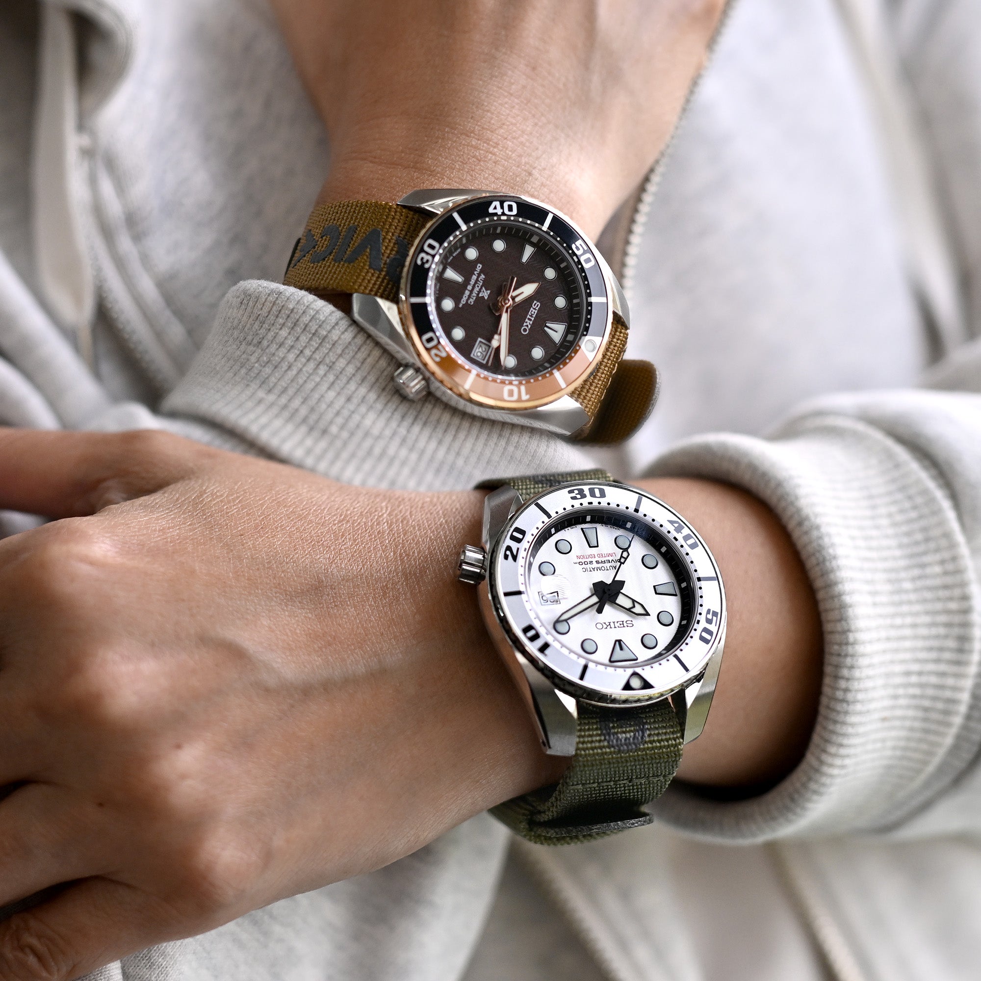 The General Service Strap set of TWO (Khaki & Olive) by HAVESTON Straps