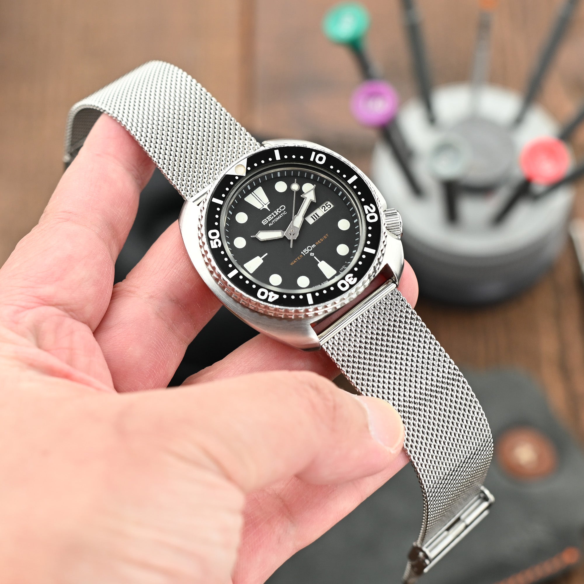 masar 14 tot 24 mm premium mesh 0,6 mm – universeel, snelsluiting – horlogebandje van Milanese mesh – roestvrij staal, 18 mm masar 14 tot 24 mm premium mesh 0,6 mm – universeel, snelsluiting – horlogebandje van Milanese mesh – roestvrij staal, 18 mm