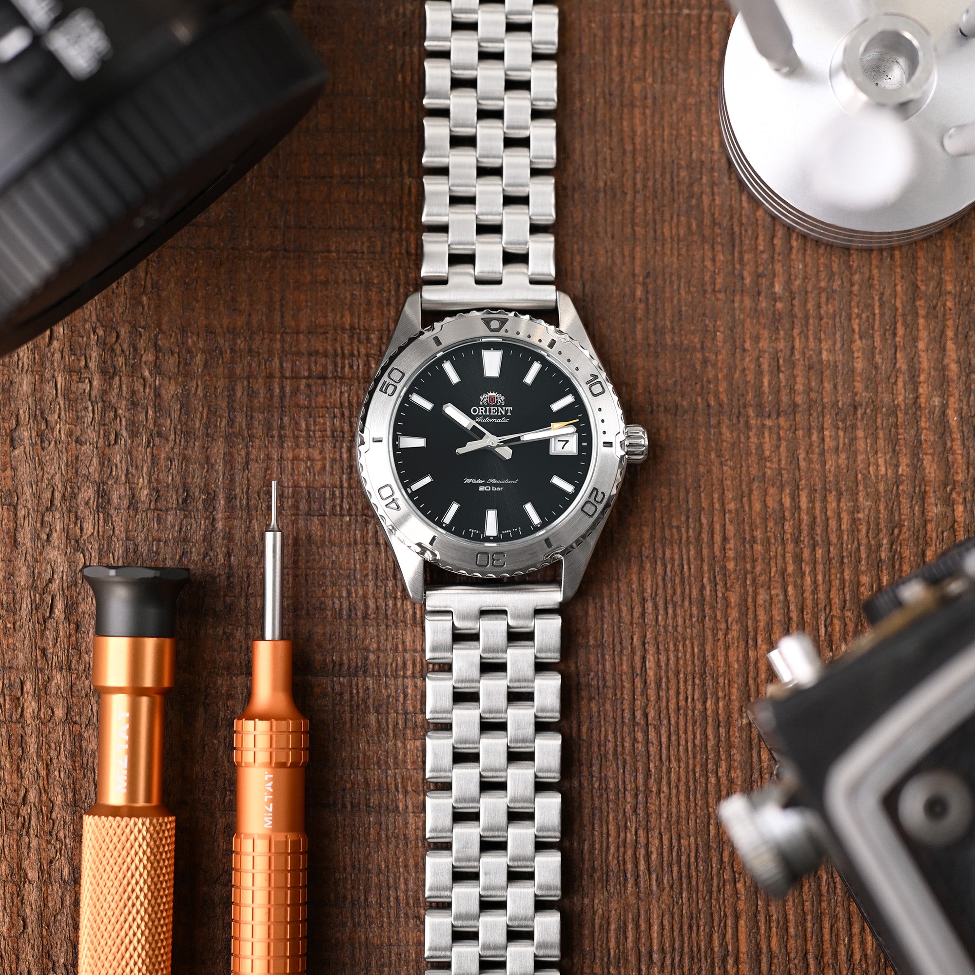 20mm or 22mm or 24mm Brushed Watch Band Straight End, Super Engineer I 316L Stainless Steel