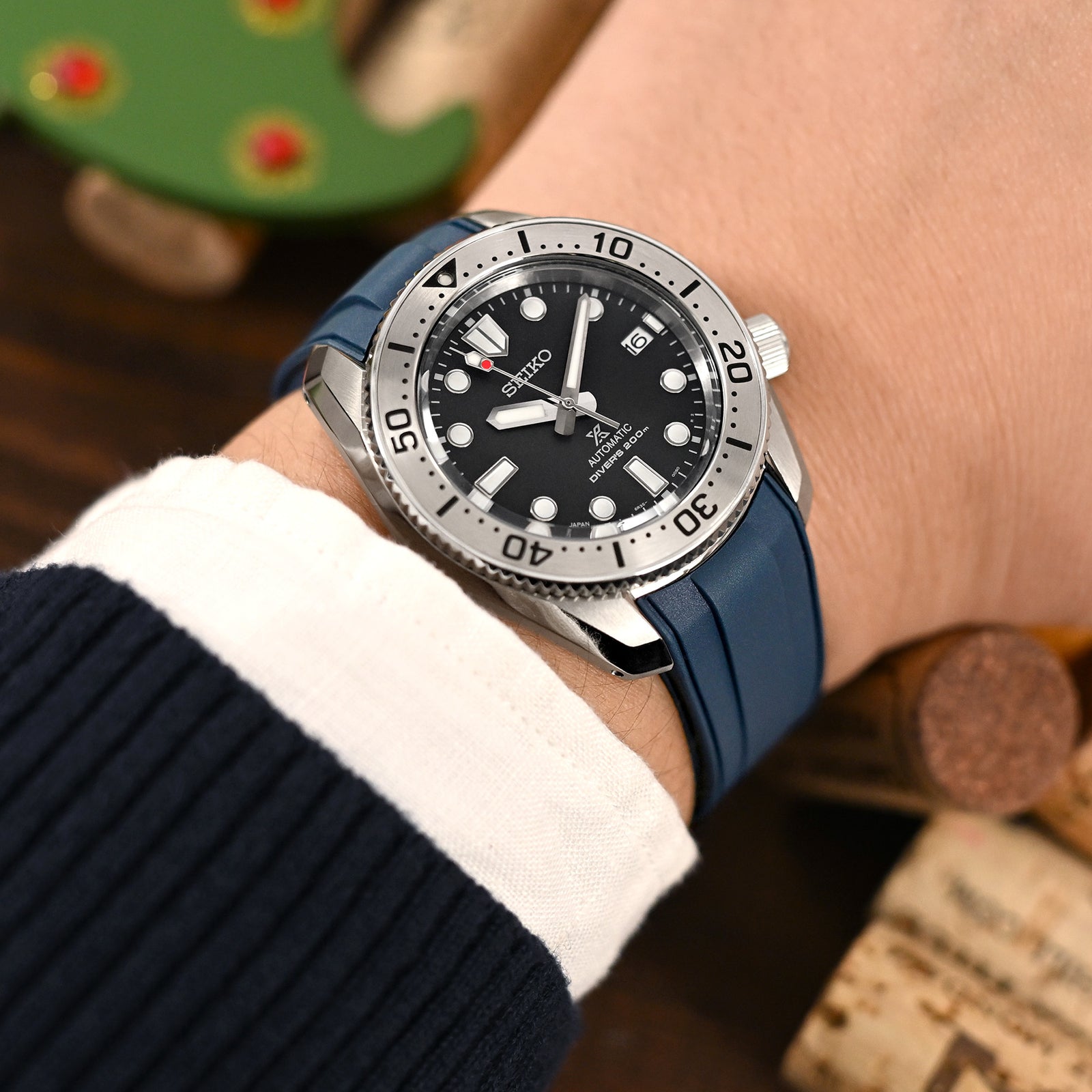 StrapXPro - SBX1A Rubber Strap for Seiko Prospex Steelmaster SPB185 Series, Navy Blue Strapcode watch bands