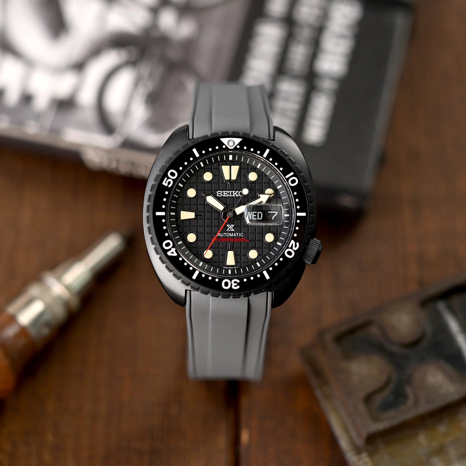StrapXPro - STX1A Rubber Strap for Seiko Prospex New Turtles SRP777 and King Turtles SRPF77, Grey