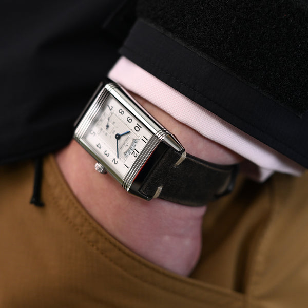 22mm Black Italian Handmade Leather Watch Strap Strapcode