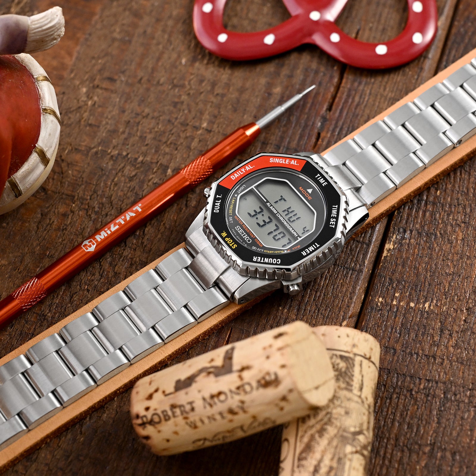 20mm Super-O Boyer 316L Stainless Steel Watch Band for New Seiko 5 40mm, Brushed V-Clasp Strapcode Watch Bands