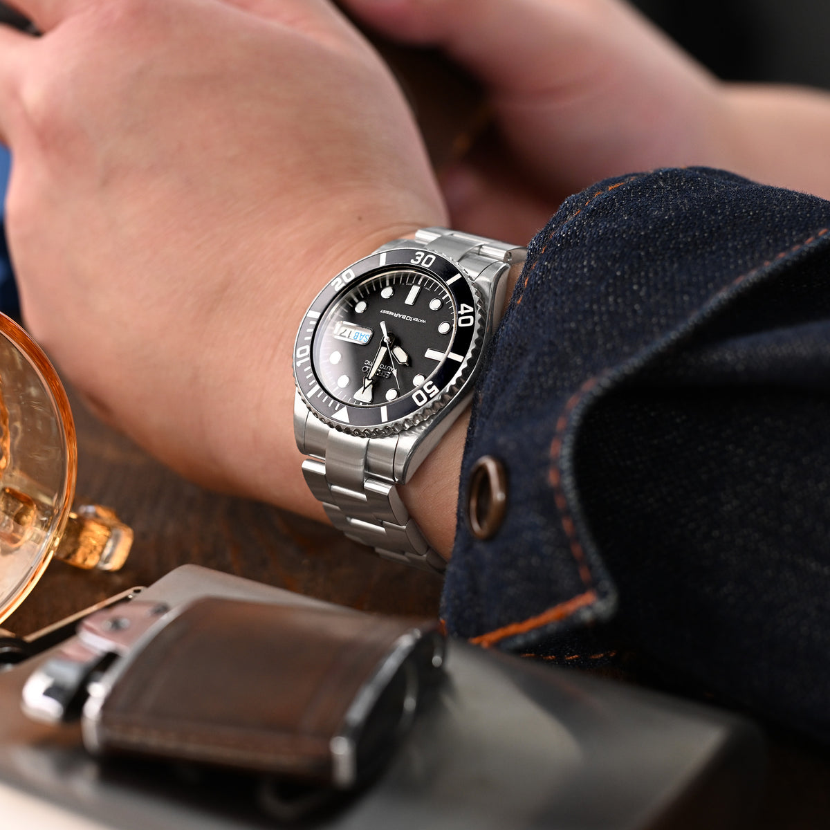 Cinturino Super-O Boyer 20mm compatibile con Seiko SKX023 Mid-size Diver, Chiusura Diver Satinata