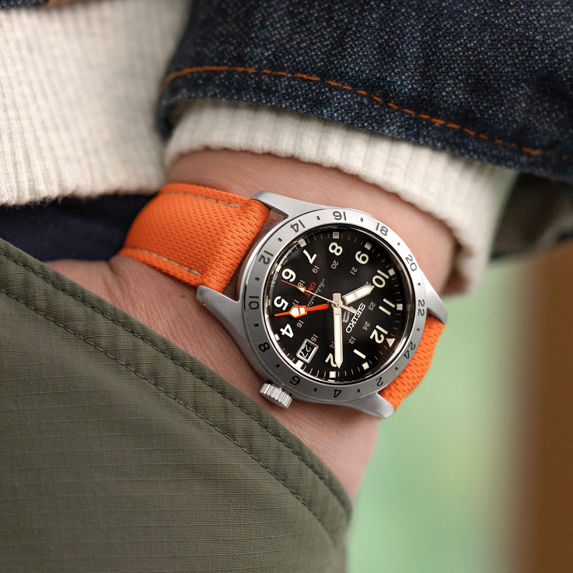 FKM39 Orange Deployment FKM Rubber Watch Band | Strapcode