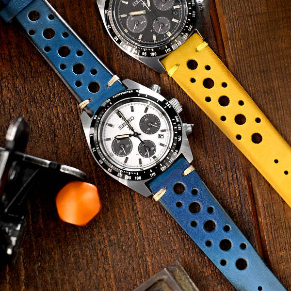 20mm or 22mm MiLTAT Italian Handmade Racer Vintage Blue Watch