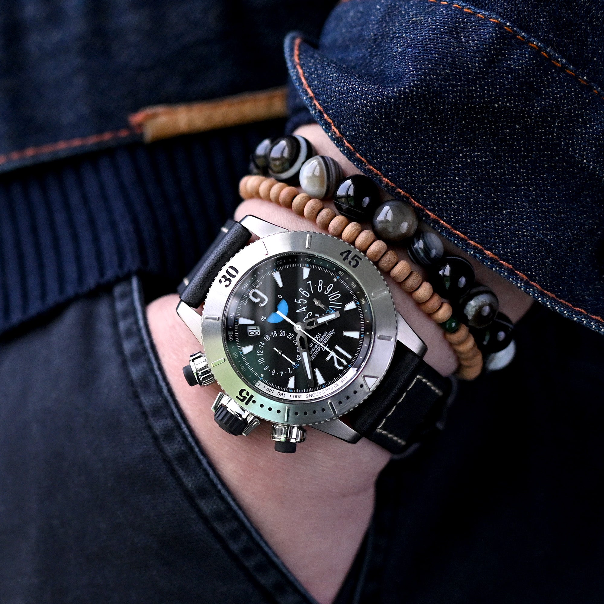 18-26 MM Pre V Screw In Buckle Watch Leather Rubber Strap - Foto 9